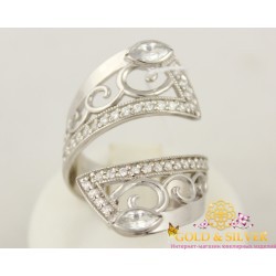Серебряное женское кольцо с фианитами 380061с